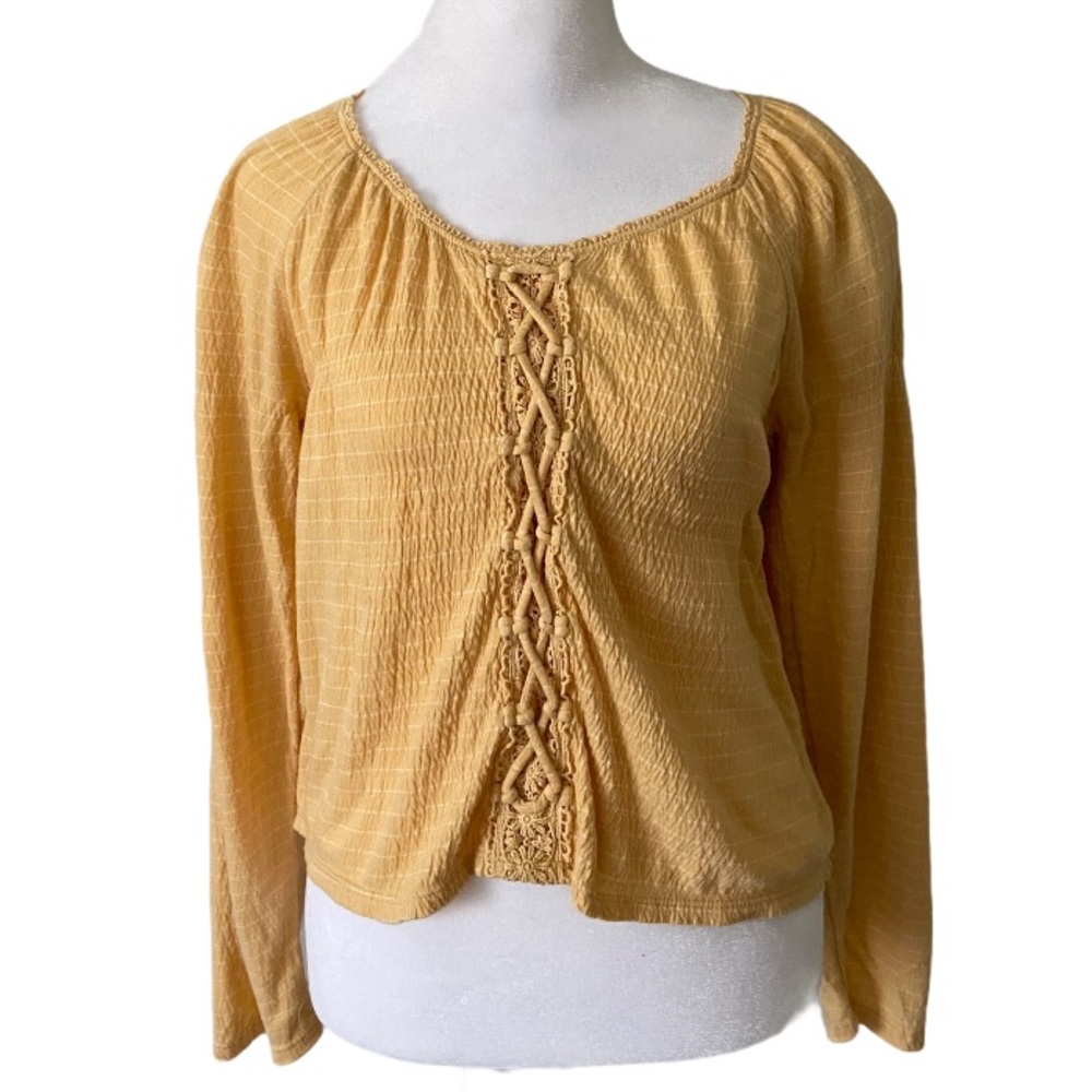 AEO Long Sleeve Lace Up Top